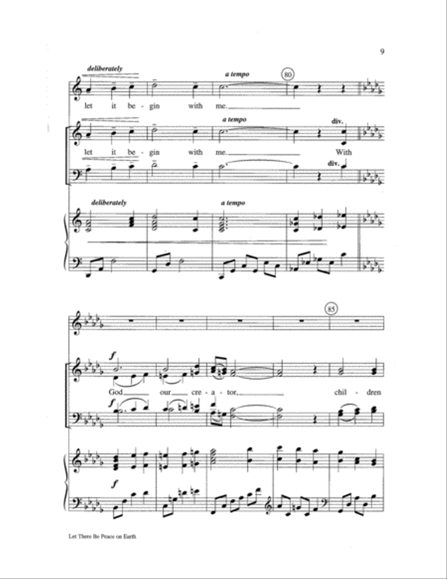 Let There Be Peace on Earth 4-Part scores gallery preview page 9