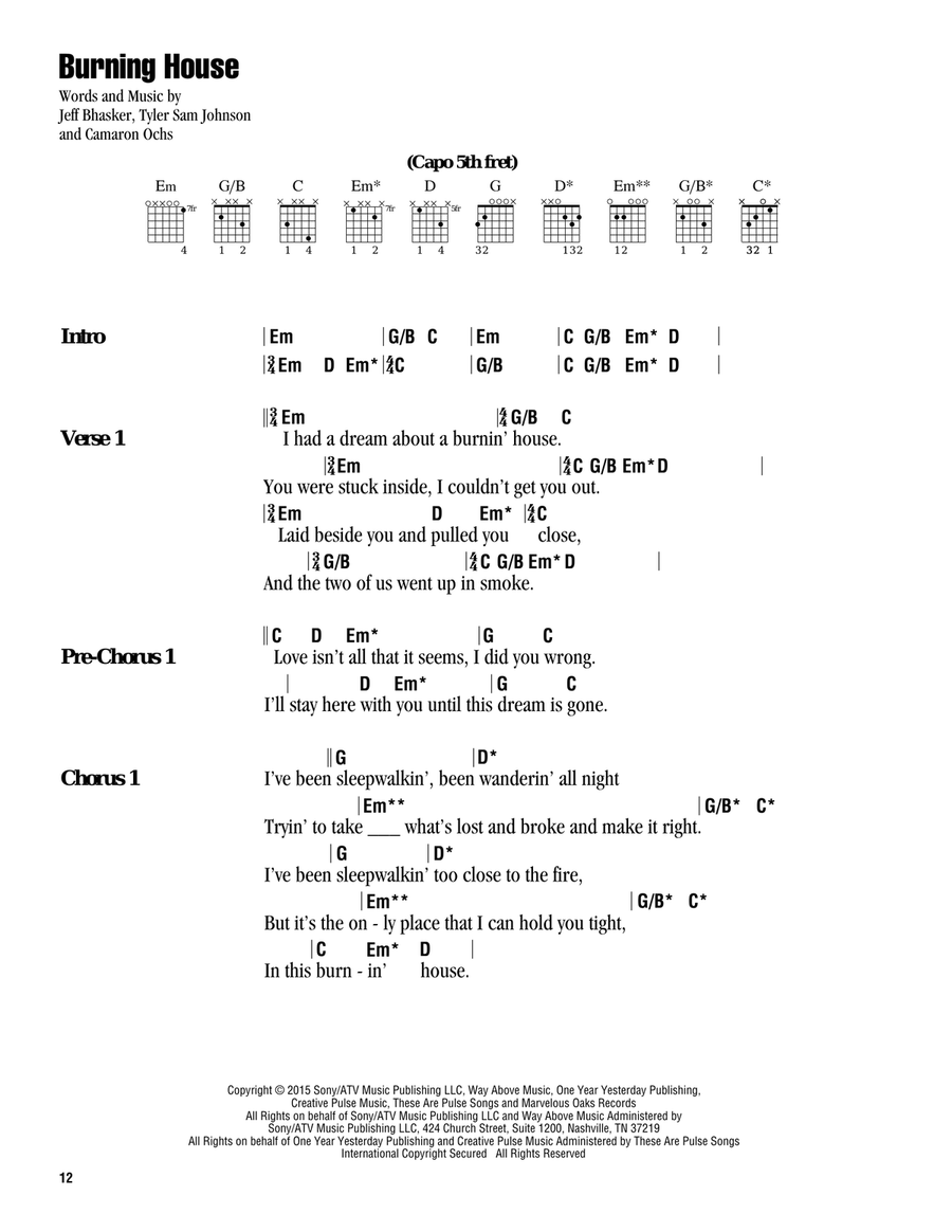 Burning House Acoustic Guitar scores gallery preview page 1