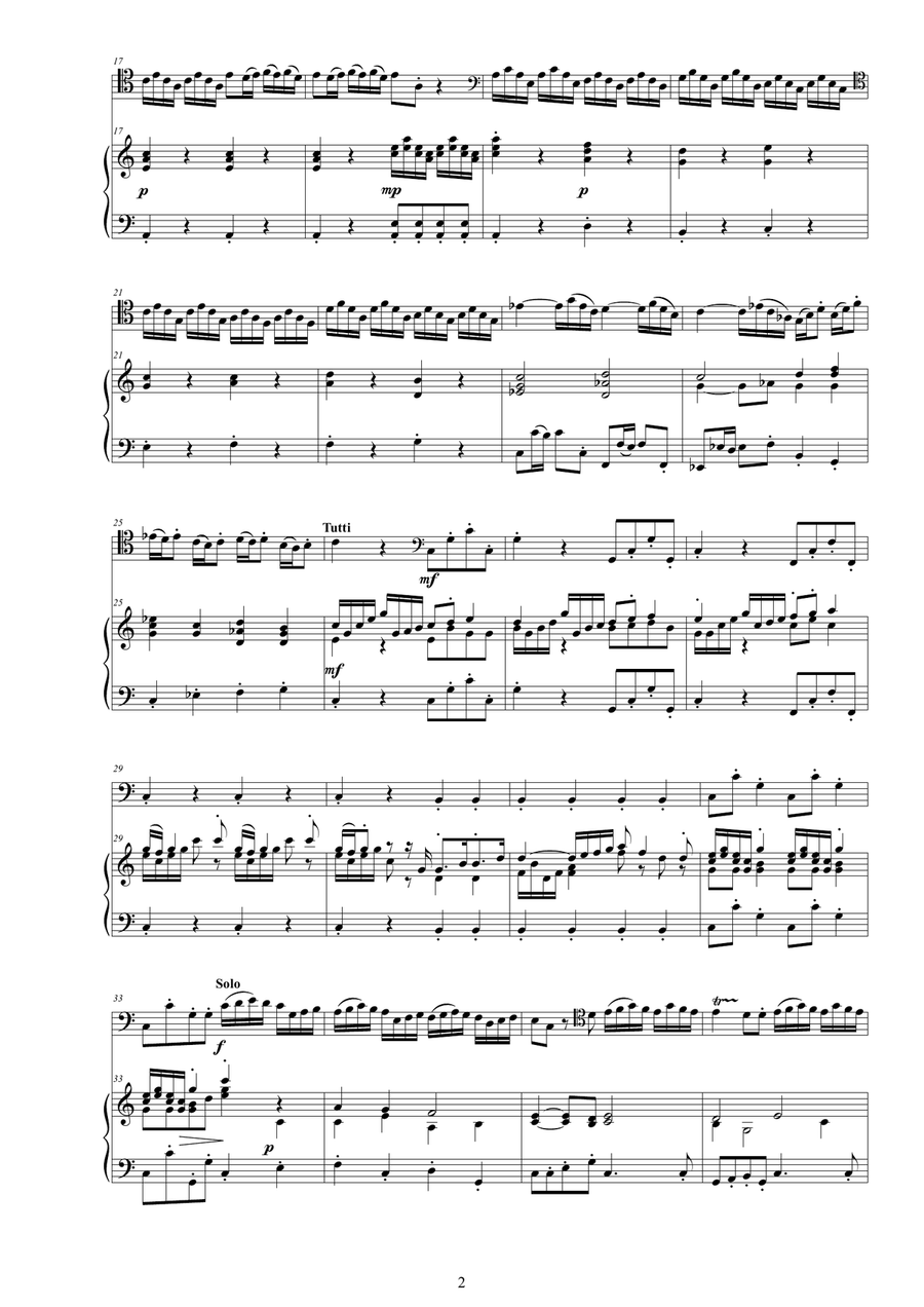 Vivaldi - Cello Concerto No.4 in A minor RV 422 for Cello and Piano Piano scores gallery preview page 2