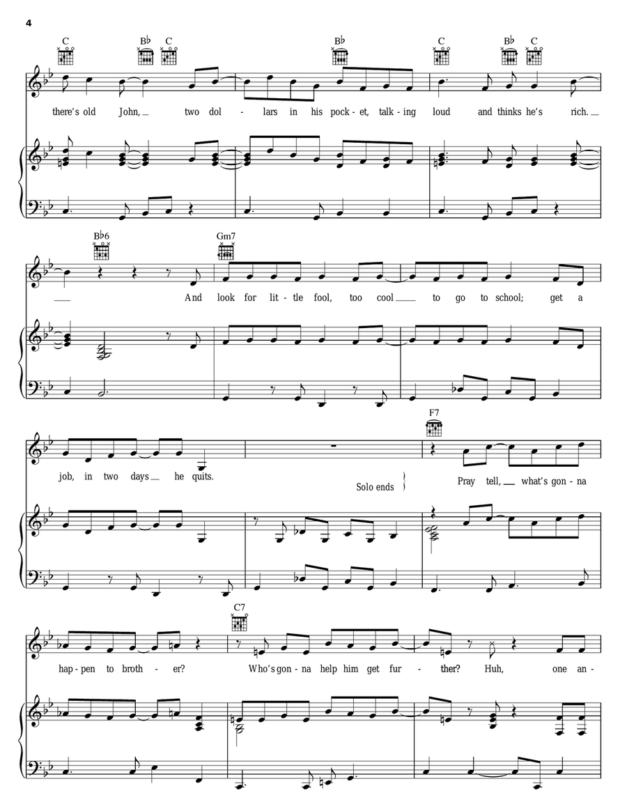 Who's Gonna Help Brother Get Further? Piano, Vocal, Guitar scores gallery preview page 4
