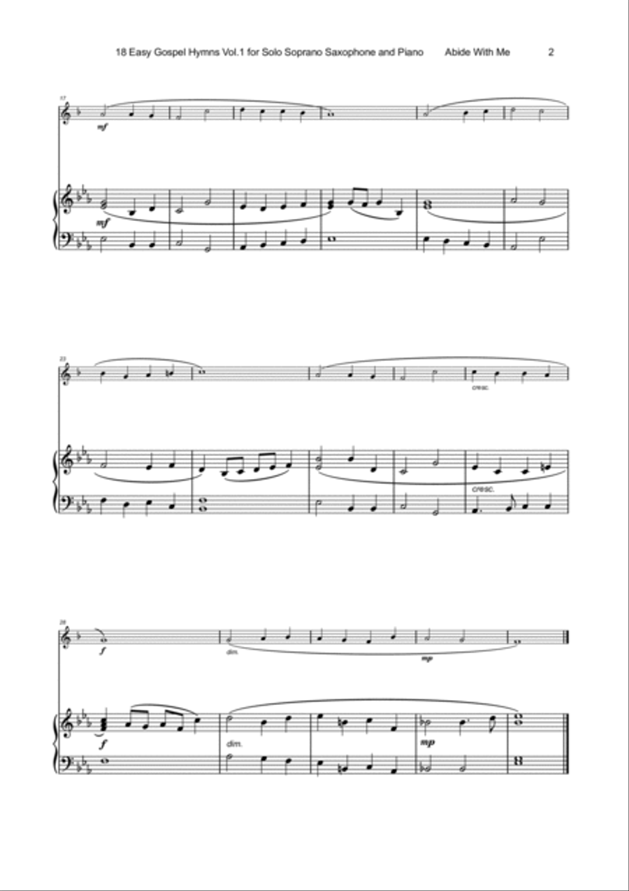 18 Gospel Hymns Vol.1 for Solo Soprano Saxophone and Piano Soprano Saxophone scores gallery preview page 3