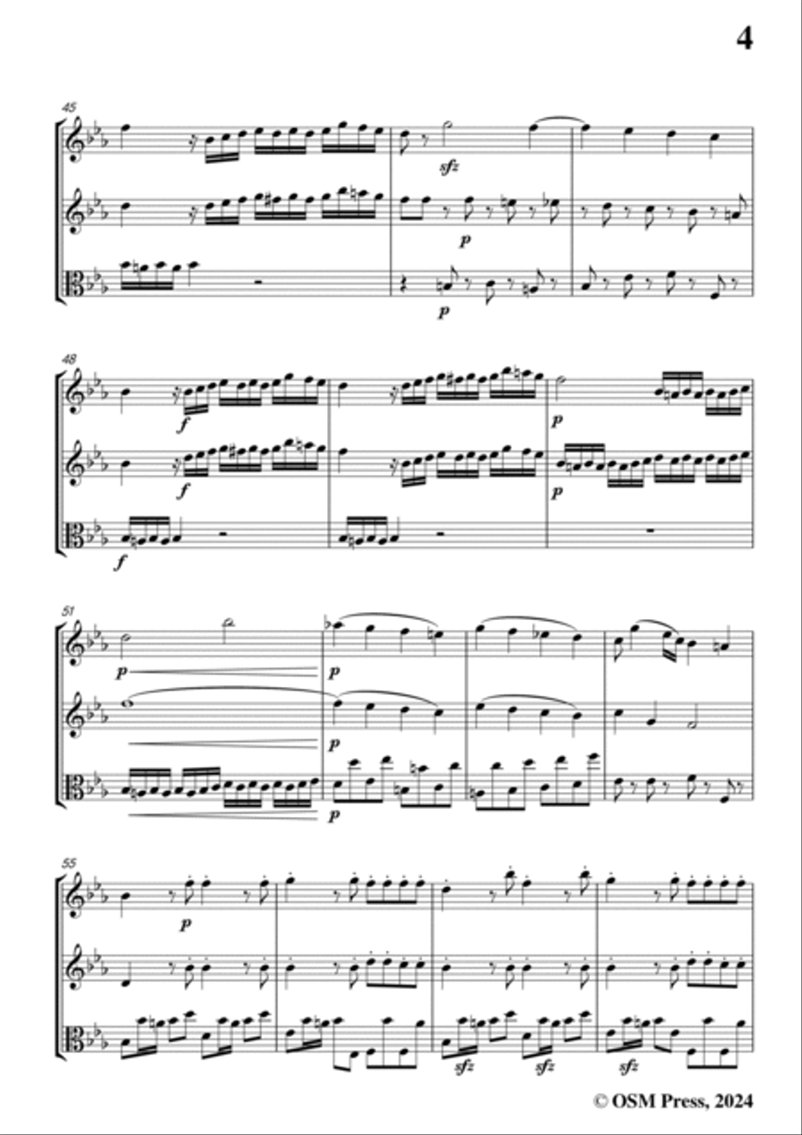 Hummel-Partita,in E flat Major,S.48,for 2 Violins and Viola String Trio scores gallery preview page 5