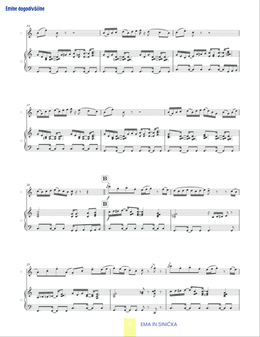 Ema and the bird Ema and the bird Flute Solo scores gallery preview page 6