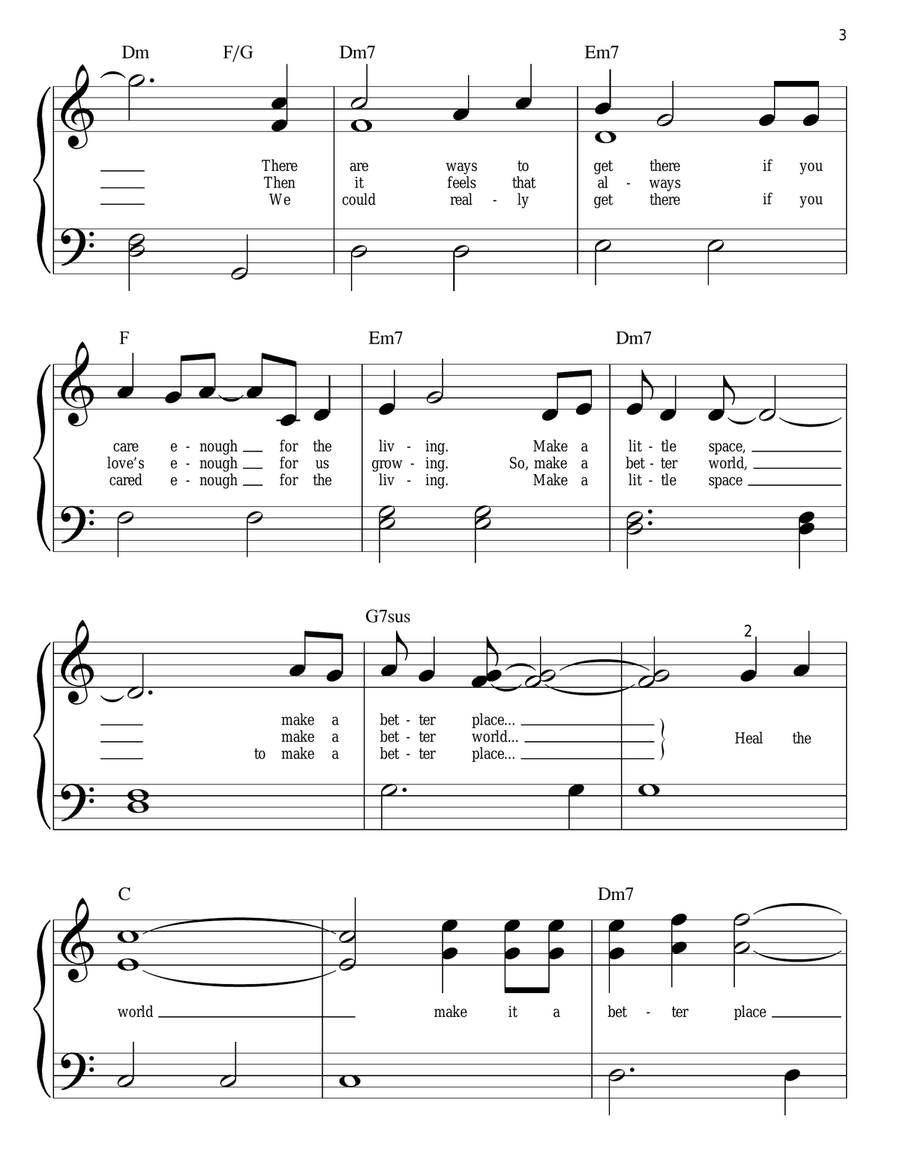 Heal The World Heal The World Easy Piano scores gallery preview page 3