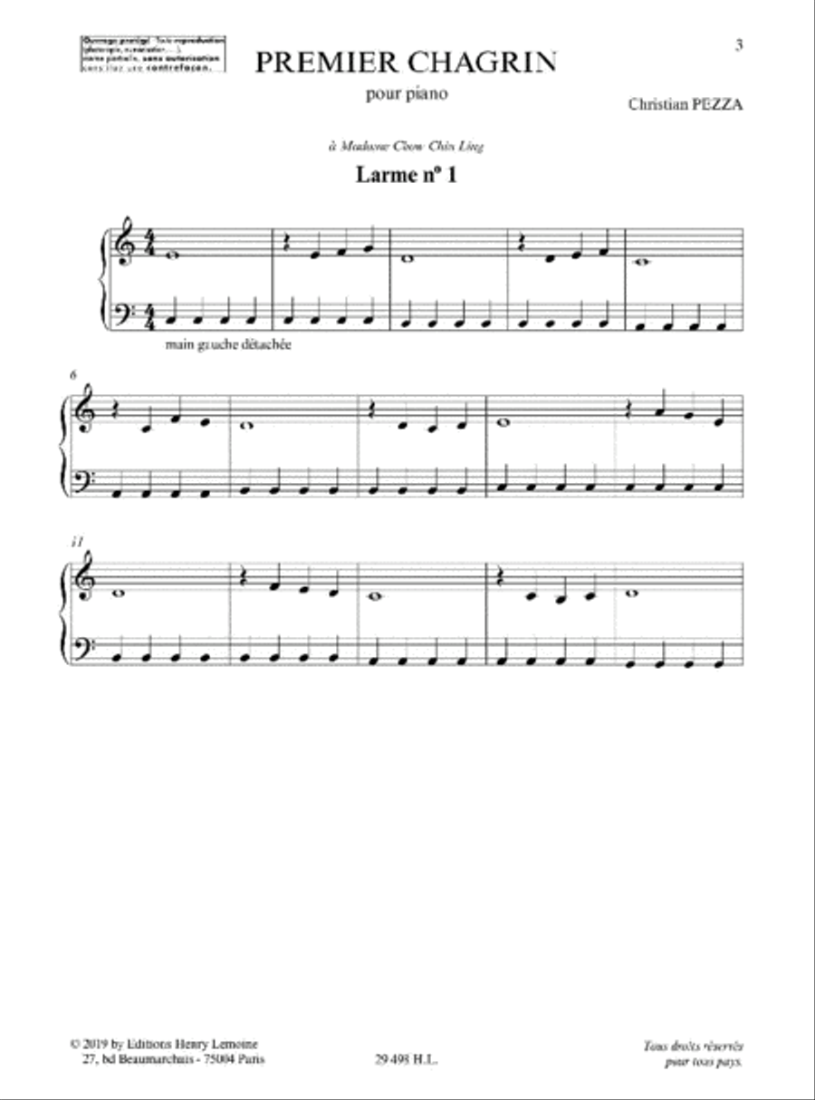 Premier chagrin Piano Solo scores gallery preview page 2