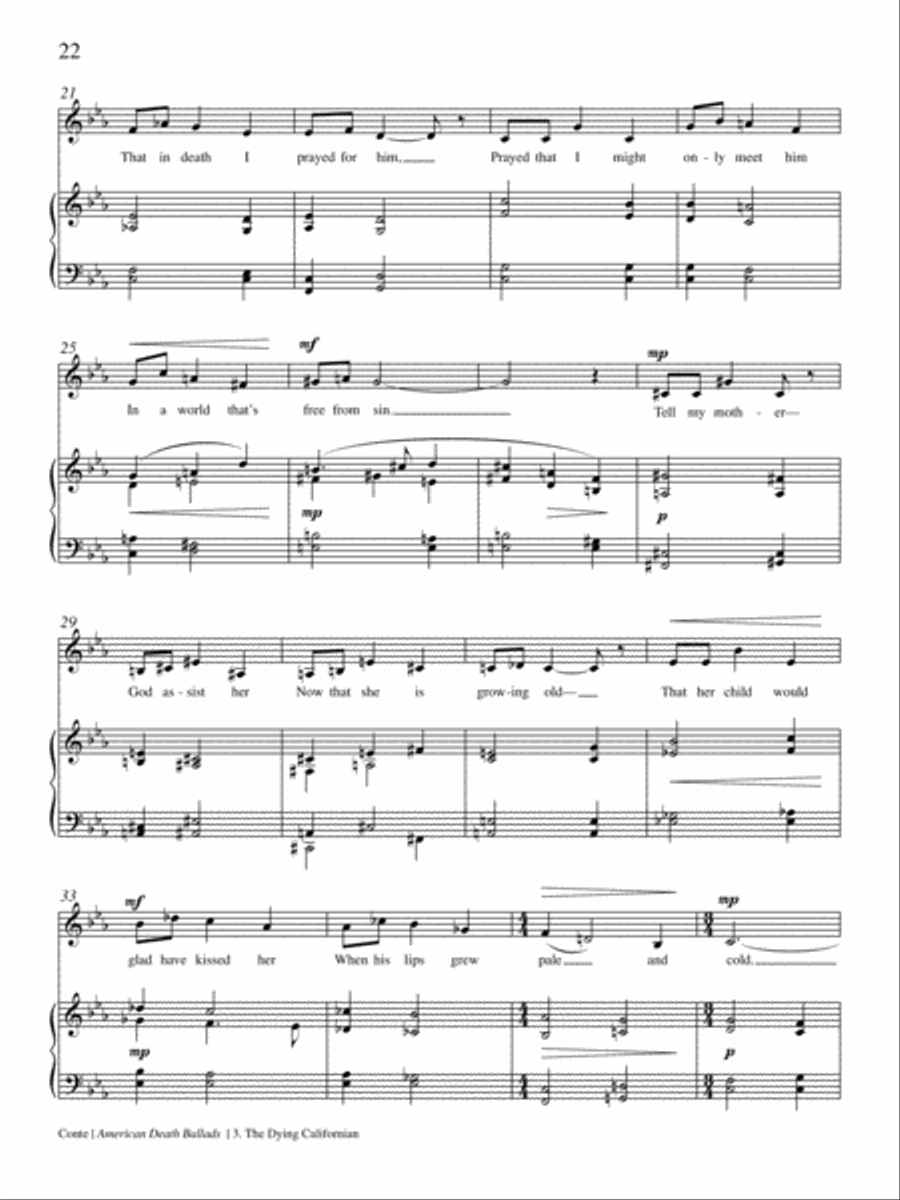 The Dying Californian from American Death Ballads Medium Voice scores gallery preview page 2