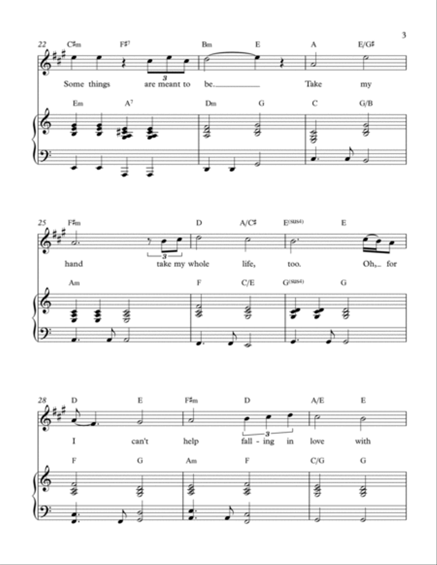 Can't Help Falling In Love Alto Saxophone scores gallery preview page 3