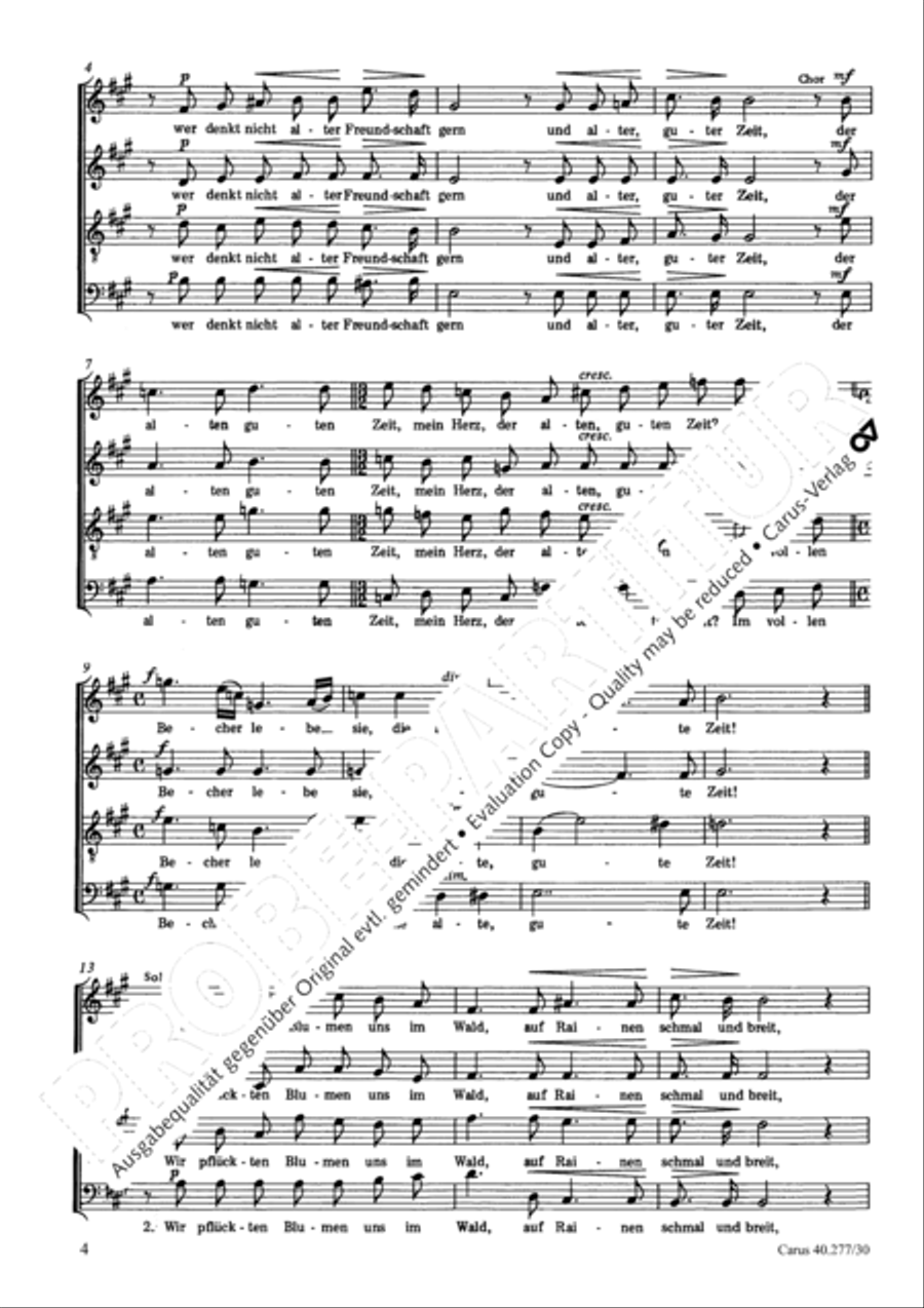 Die gute, alte Zeit; Mich zieht es nach dem Dorfchen Choir scores gallery preview page 5