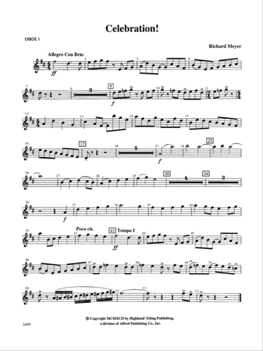 Celebration!: Oboe Full Orchestra scores gallery preview page 1