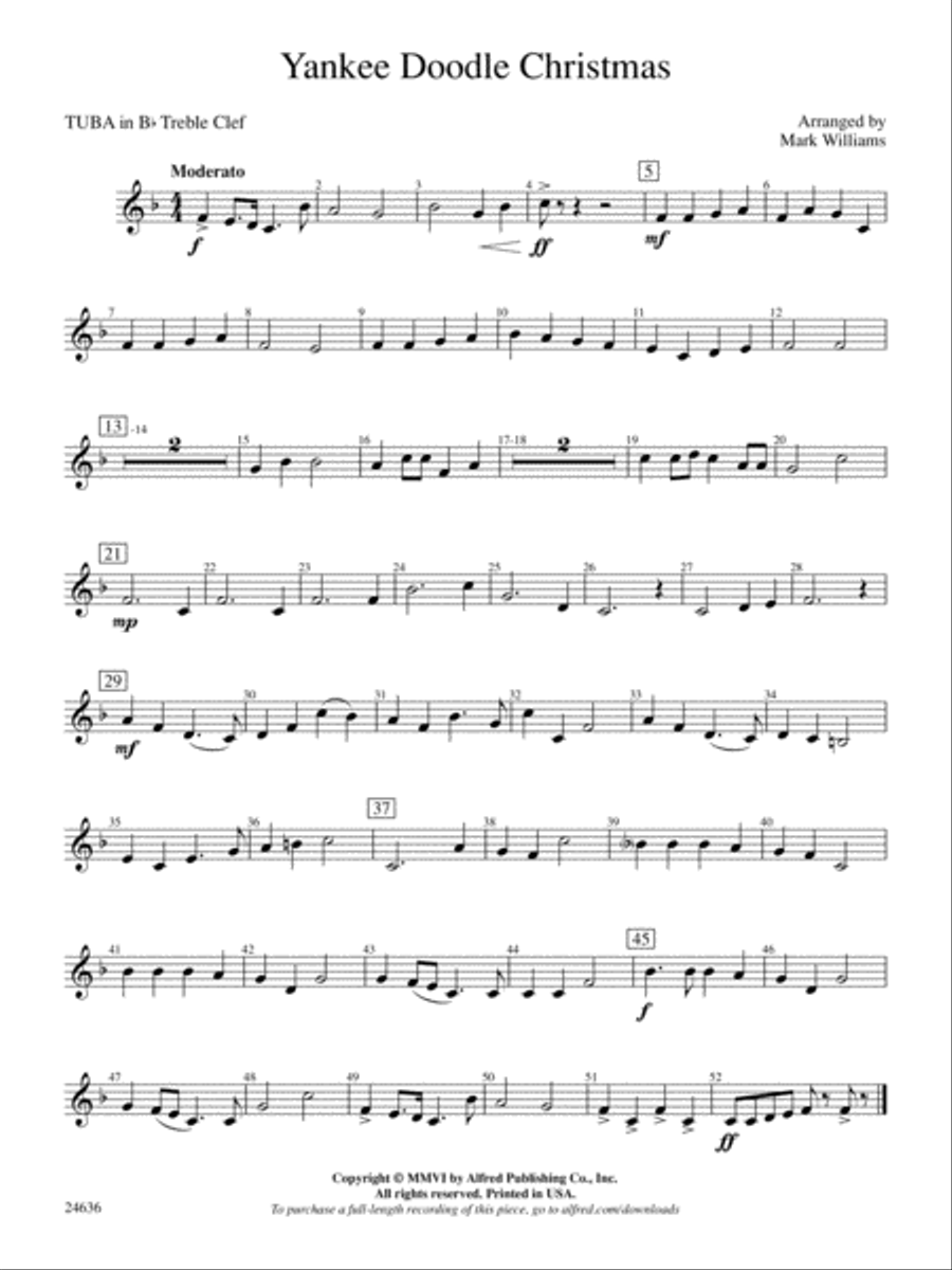 Yankee Doodle Christmas: (World Part) B-flat Tuba T.C. Concert Band scores gallery preview page 1