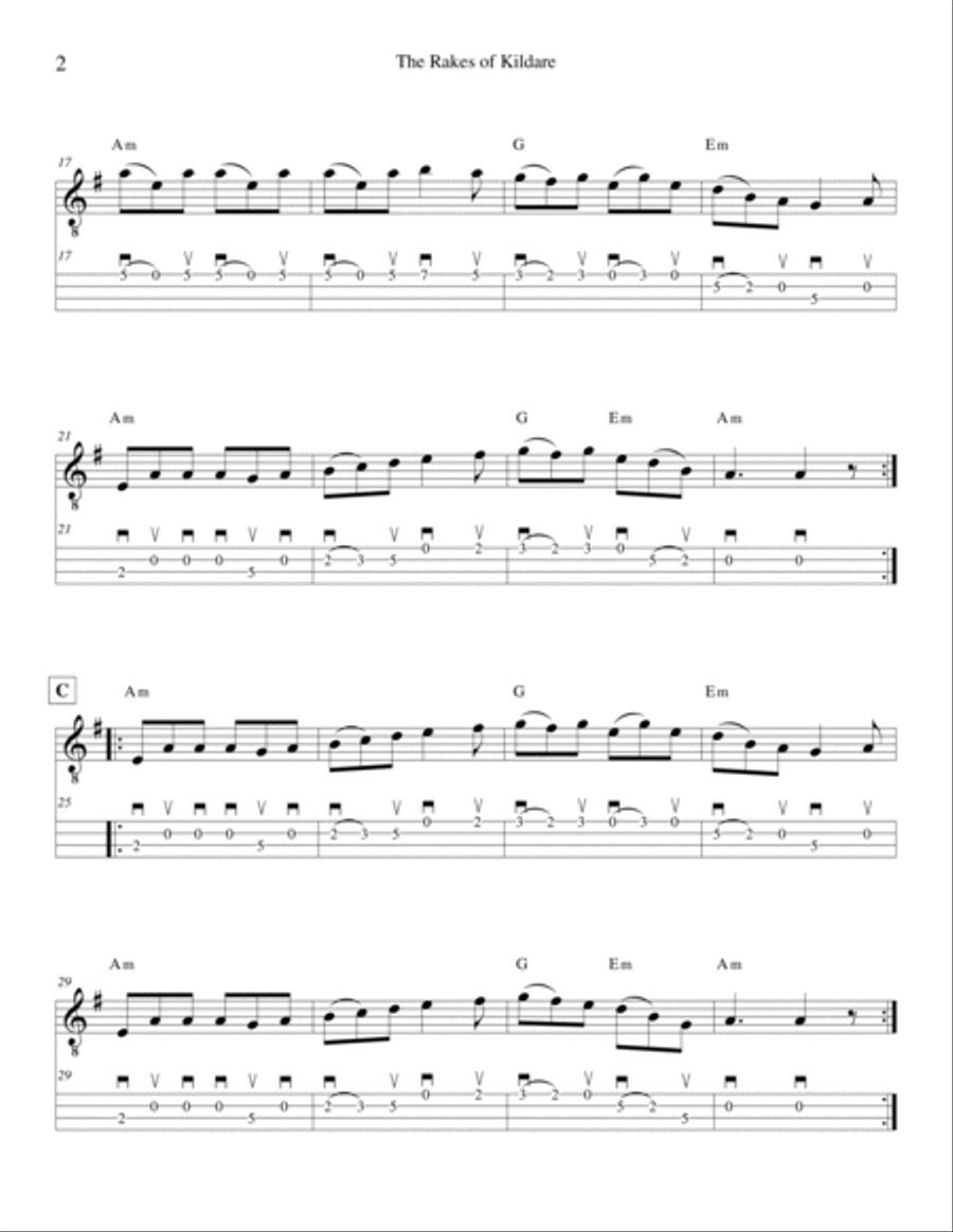 Rakes of Kildare, The (for Mandolin) Mandolin scores gallery preview page 2