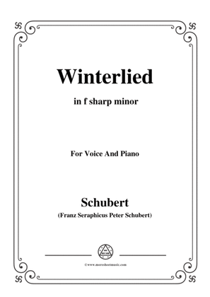 Book cover for Schubert-Winterlied,in f sharp minor,for Voice&Piano
