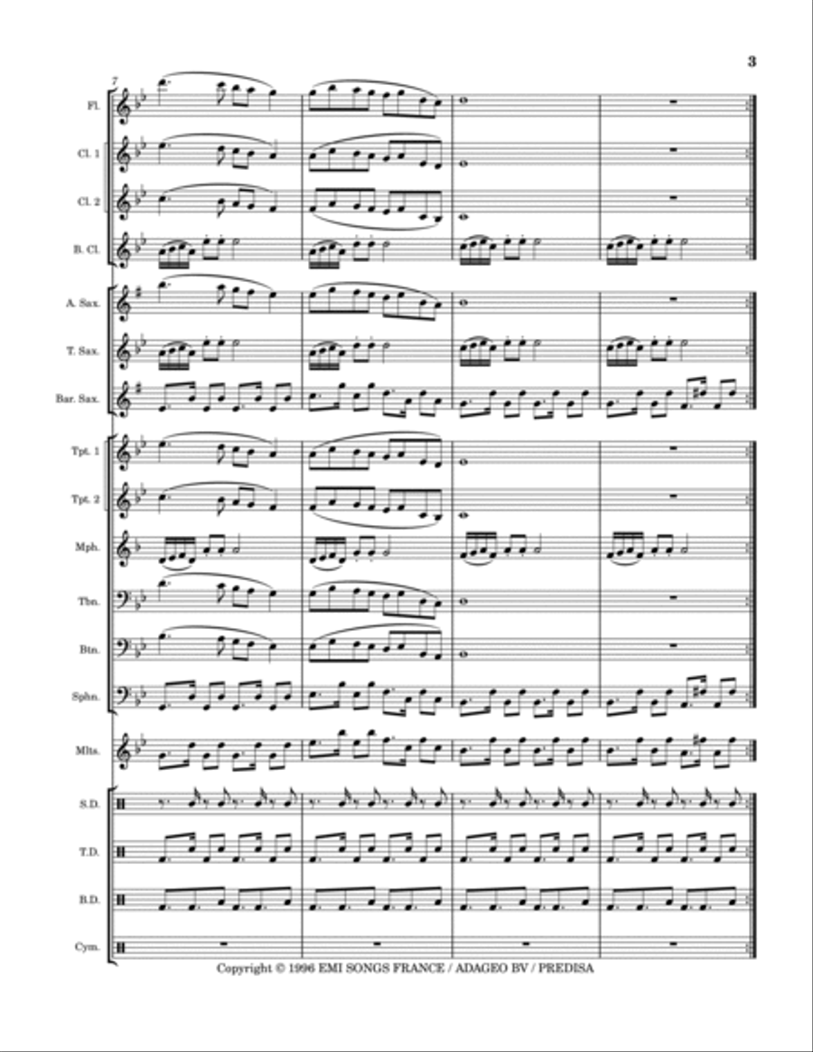 Llorando Se Fue Marching Band scores gallery preview page 3