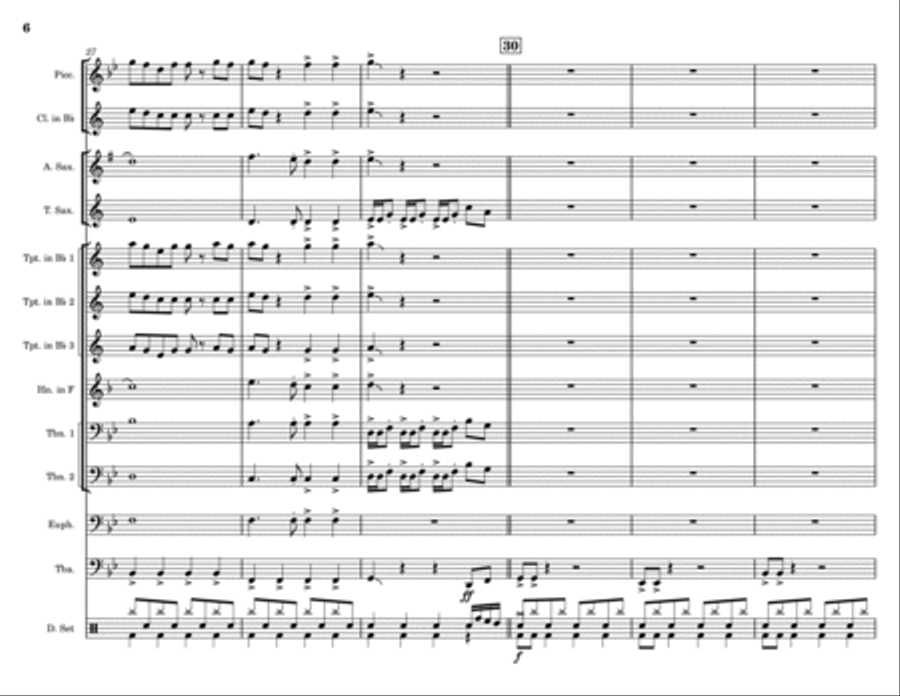 You're Gonna Go Far Kid Marching Band scores gallery preview page 6