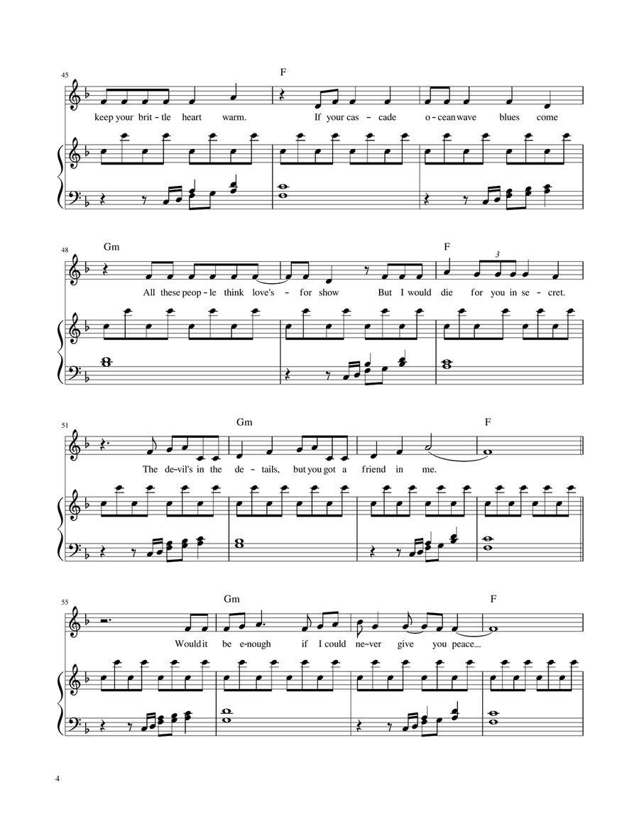 Peace Piano, Vocal scores gallery preview page 5