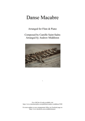 Book cover for Danse Macabre arranged for Flute & Piano