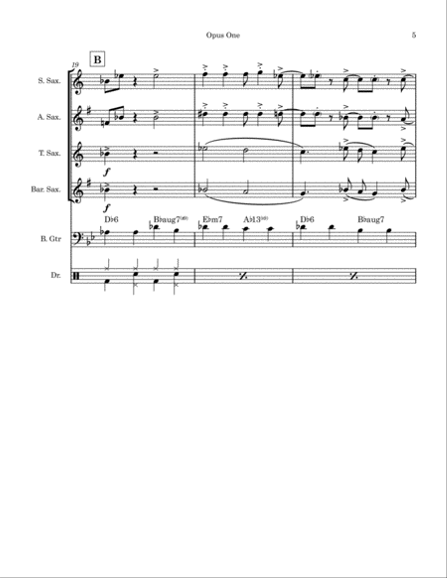 Opus One Saxophone Quartet scores gallery preview page 5