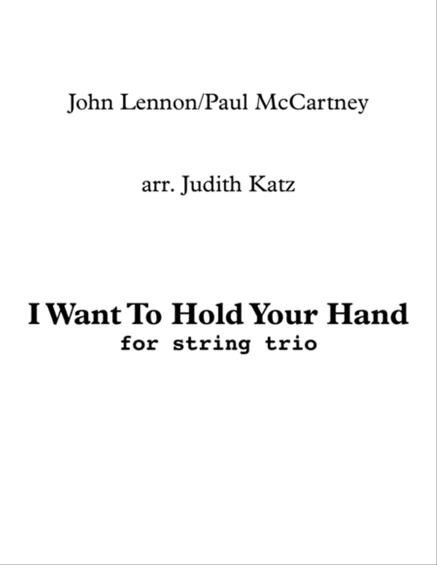 I Want To Hold Your Hand String Trio scores gallery preview page 1