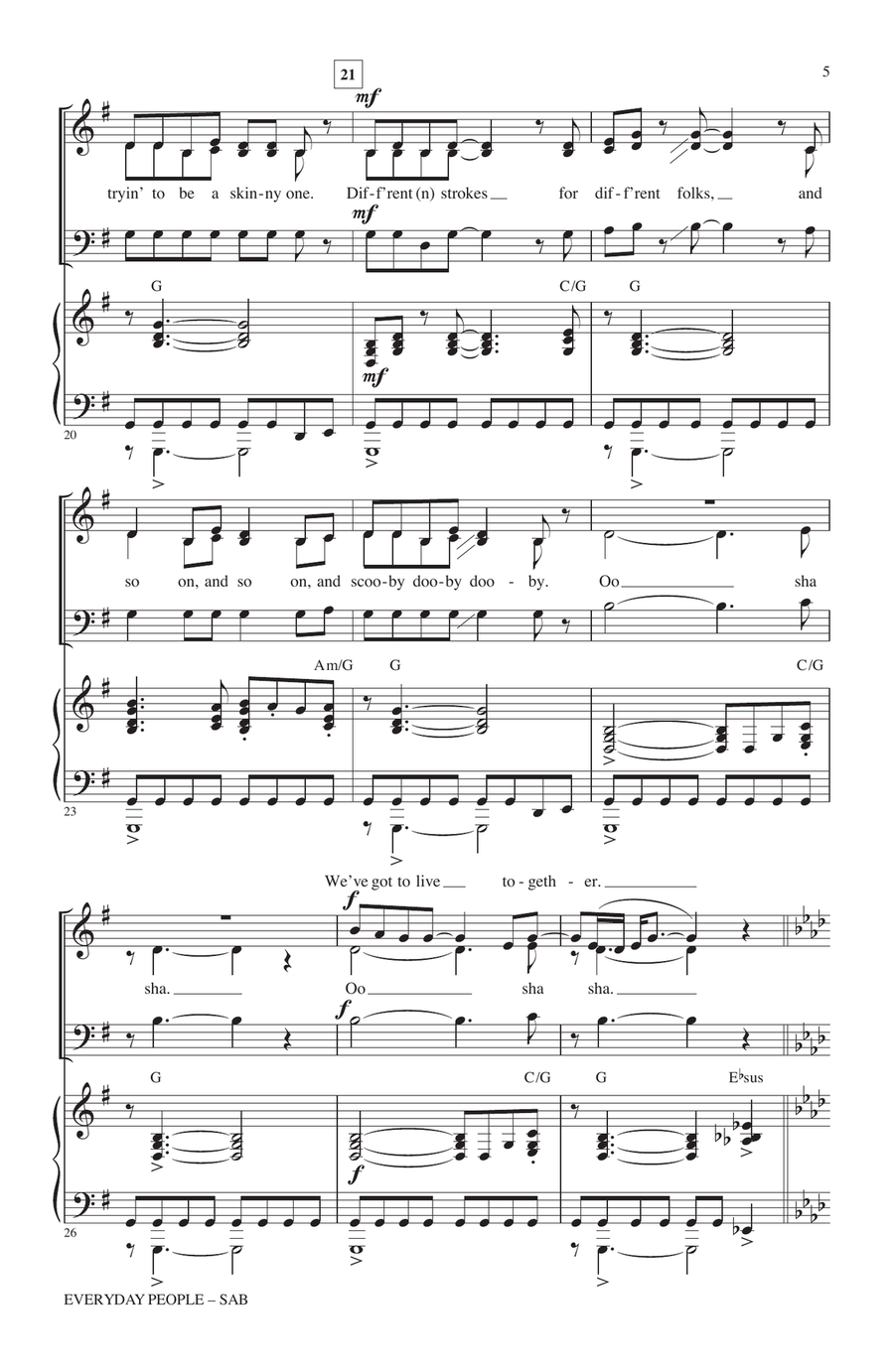 Everyday People 3-Part scores gallery preview page 3