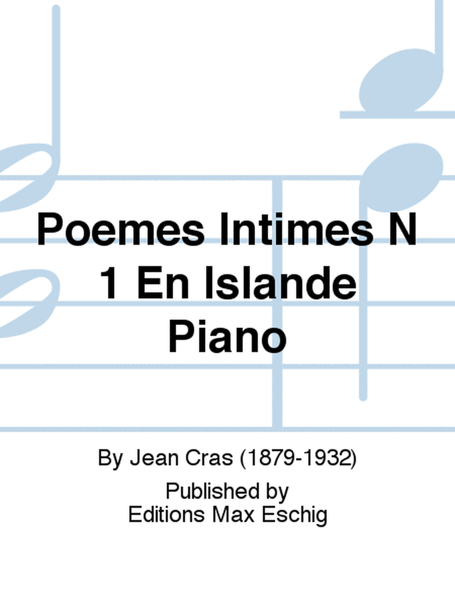 Poemes Intimes N 1 En Islande Piano