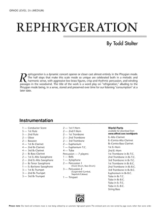 Book cover for Rephrygeration: Score