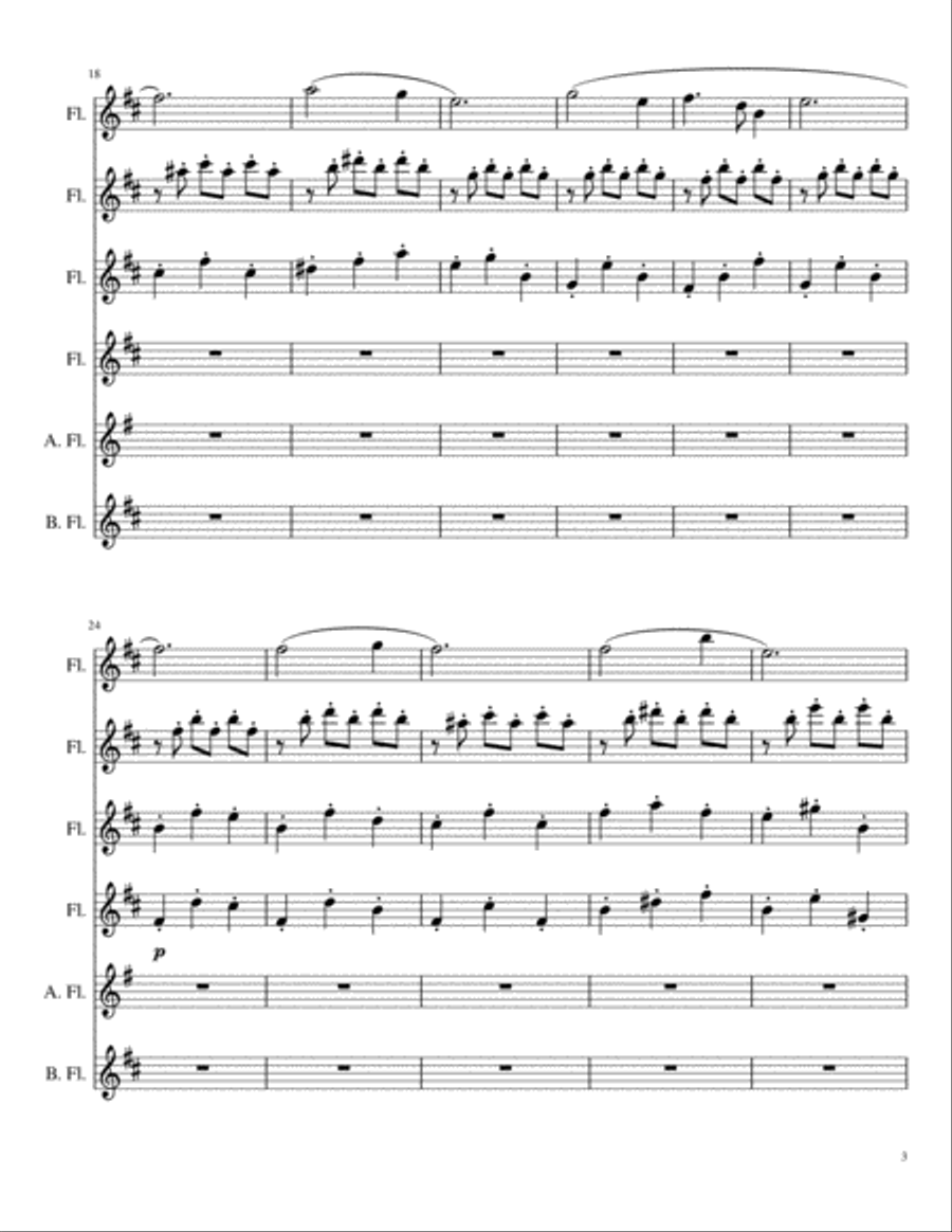 Once Upon A December from the Twentieth Century Fox Motion Picture ANASTASIA Woodwind Ensemble scores gallery preview page 3