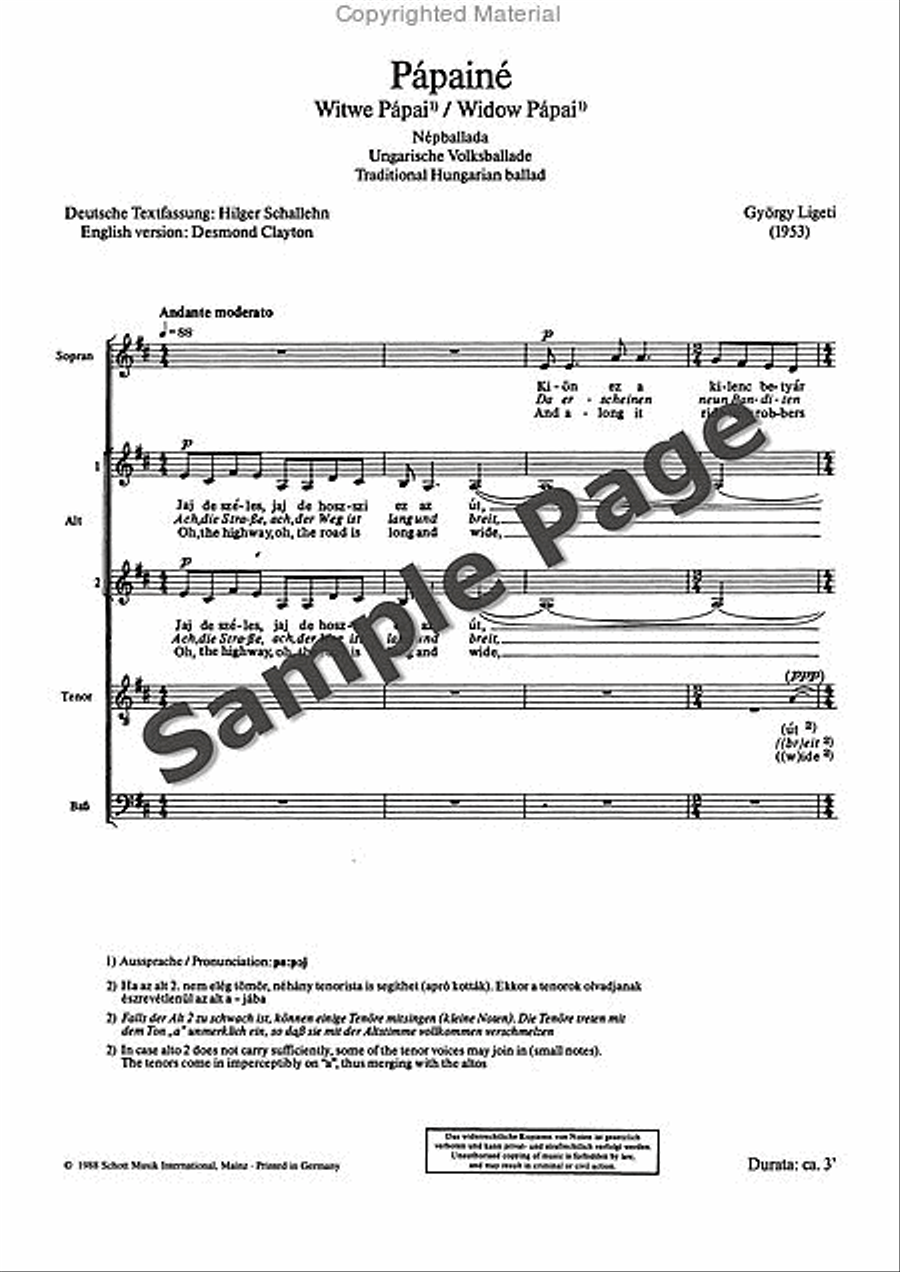 Widow Papai 4-Part scores gallery preview page 3