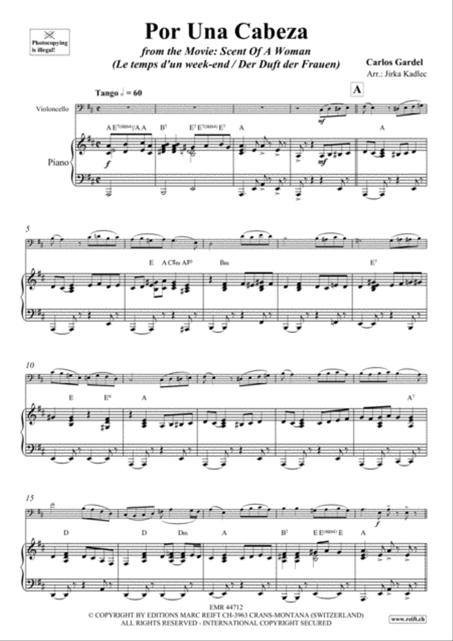 Por Una Cabeza Piano Accompaniment scores gallery preview page 3
