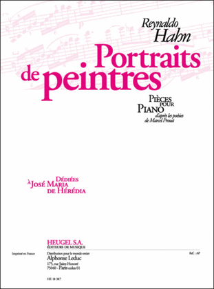 Portraits De Peintres D'apres Les Poesie De Marcel Proust Pour Piano Deux Mains