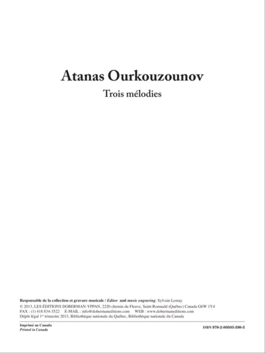 Trois mélodies Classical Guitar scores gallery preview page 1