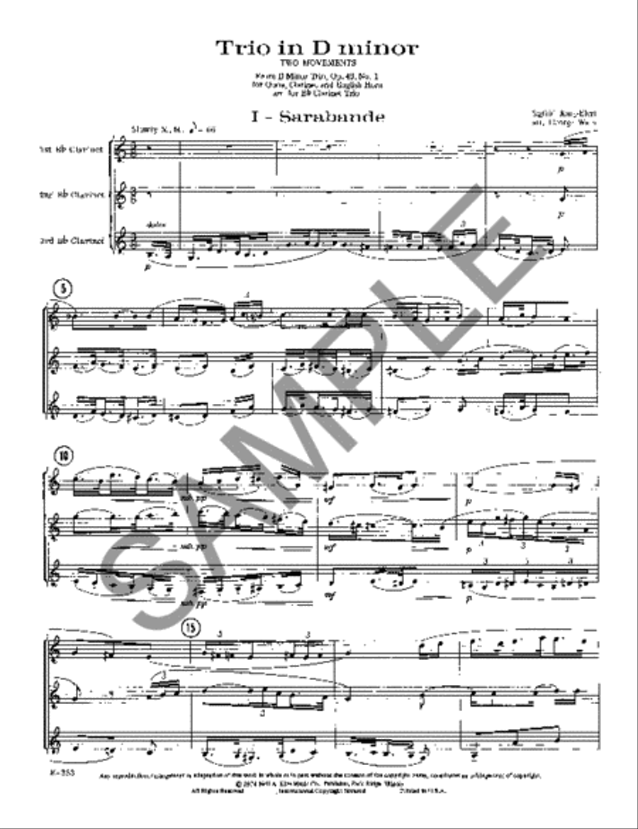 Trio in D Minor Trio in D Minor Clarinet Solo scores gallery preview page 2