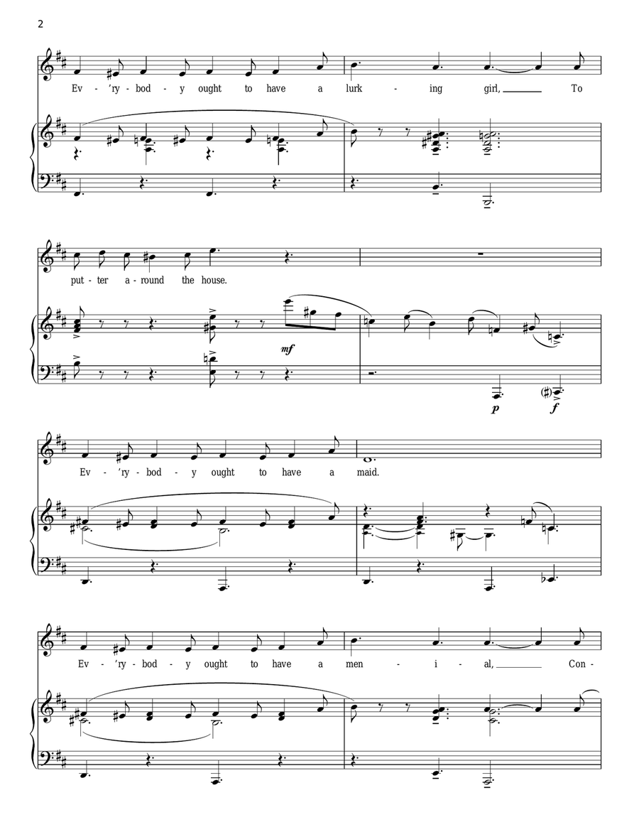 Everybody Ought To Have A Maid Piano, Vocal scores gallery preview page 2