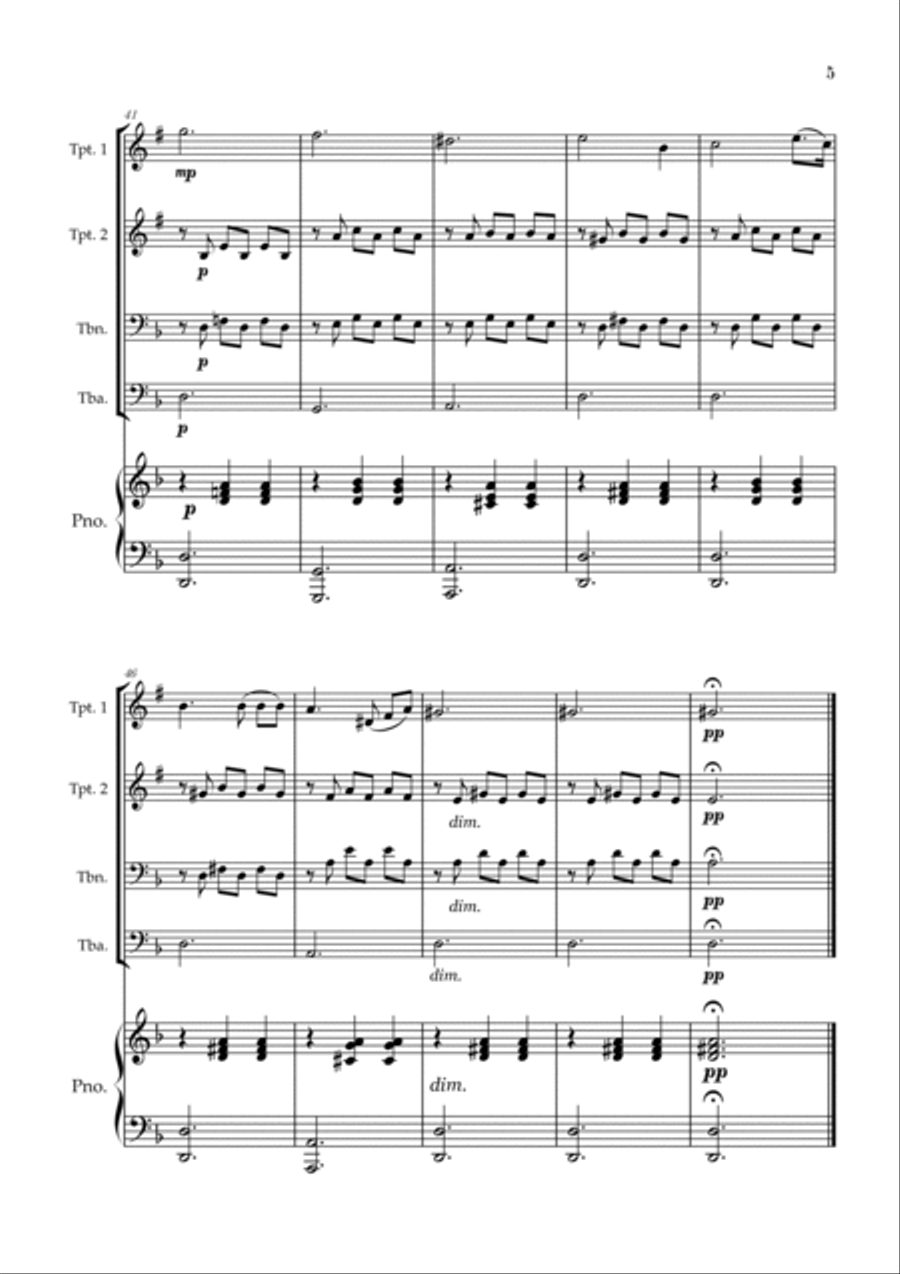 Serenade | Schubert | Brass Quartet | Piano Brass Quartet scores gallery preview page 5