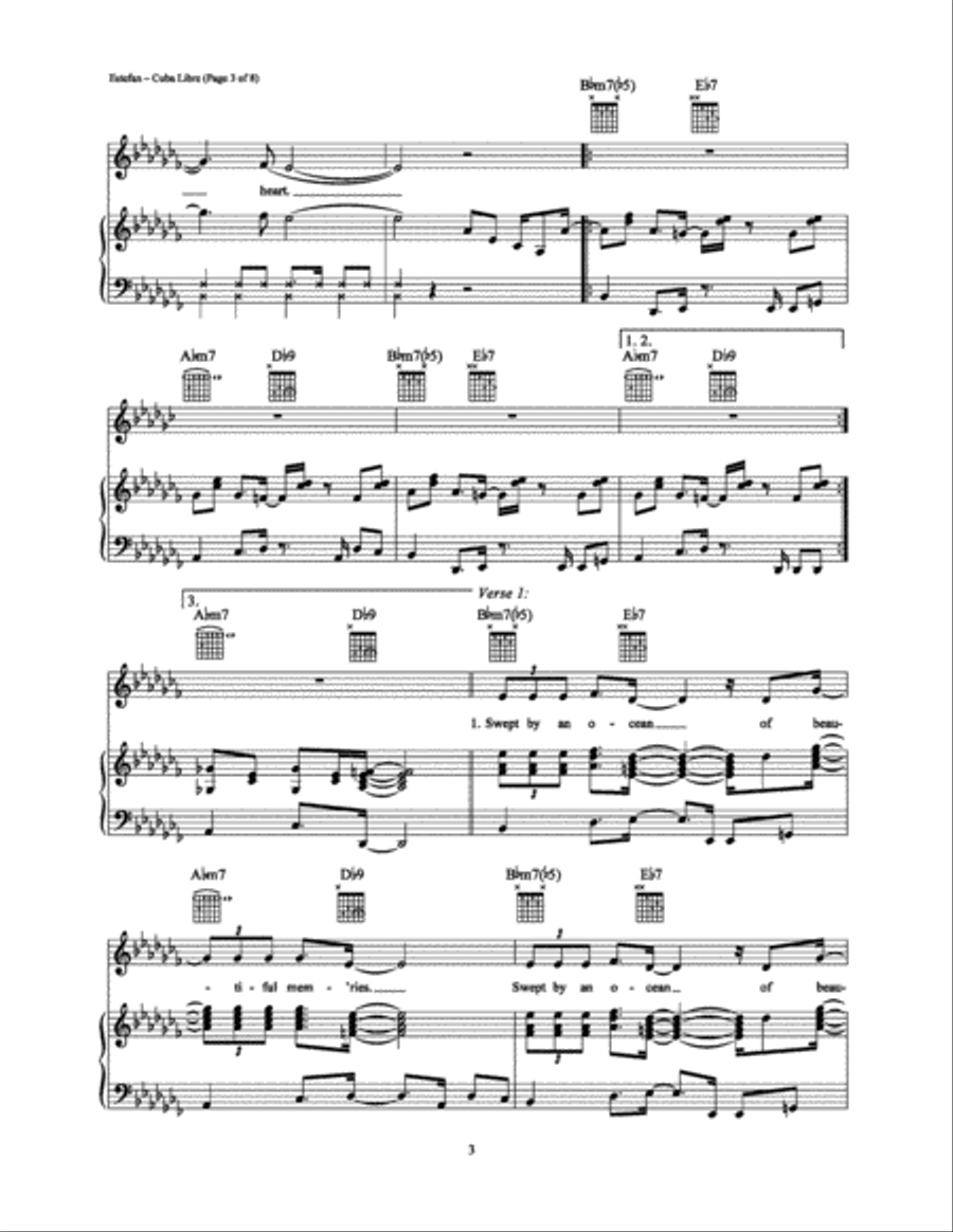 Cuba Libre Piano, Vocal, Guitar scores gallery preview page 3