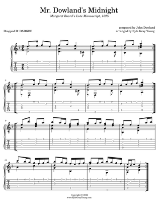 Mr. Dowland's Midnight (guitar tab)