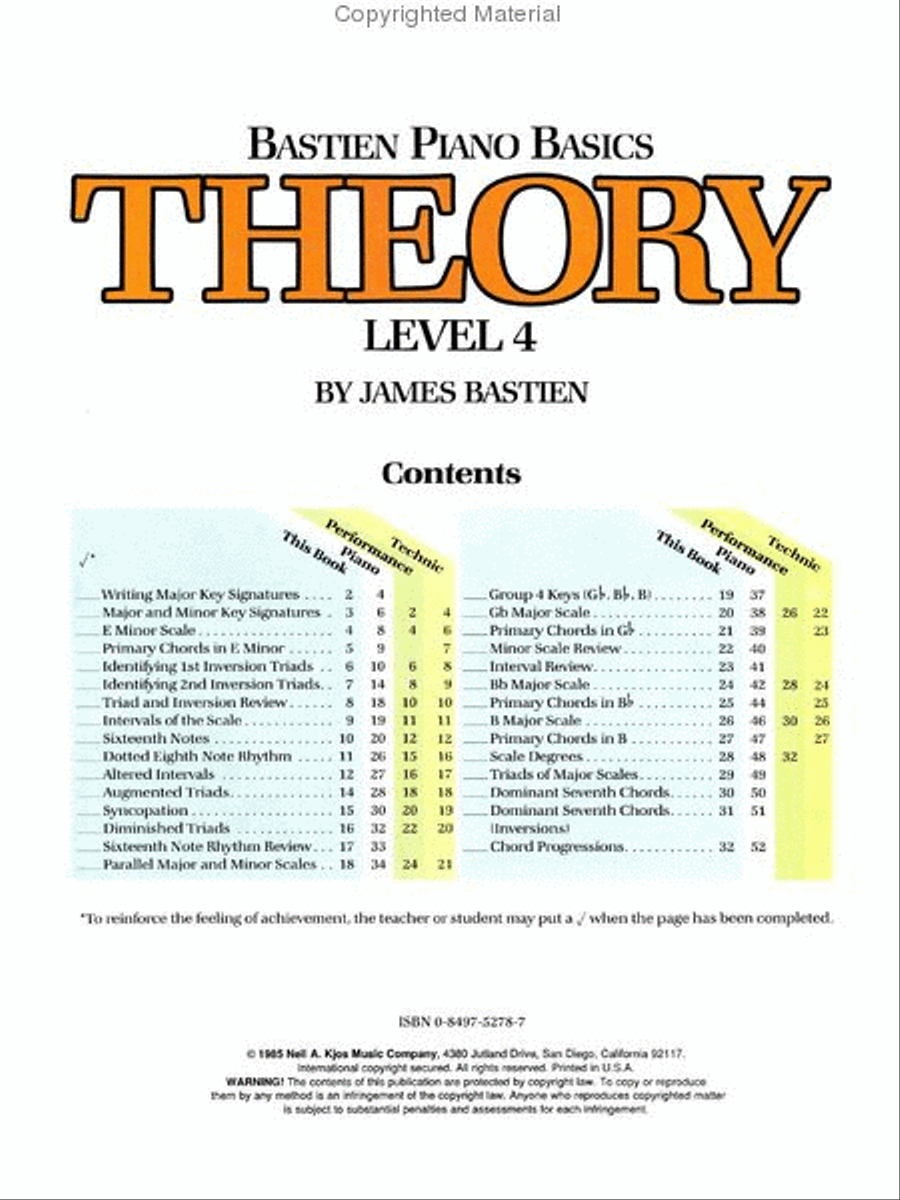 Bastien Piano Basics, Level 4, Theory Piano Method scores gallery preview page 2
