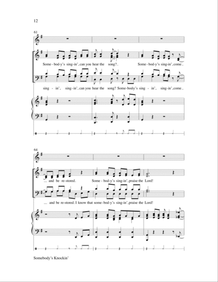 Somebody's Knockin' Children's Choir scores gallery preview page 12