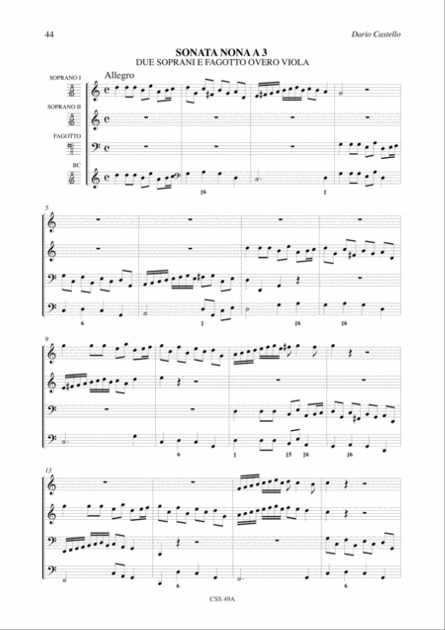 Instrumental Works - Vol. 2: Sonate concertate in stil moderno for one, two, three, four-parts and Continuo (Venezia, 1629) 4-Part scores gallery preview page 11
