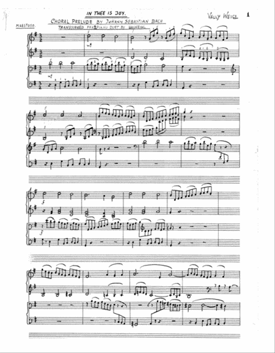 [WeiglV] In Thee Is Joy (Bach) Set of Parts scores gallery preview page 3