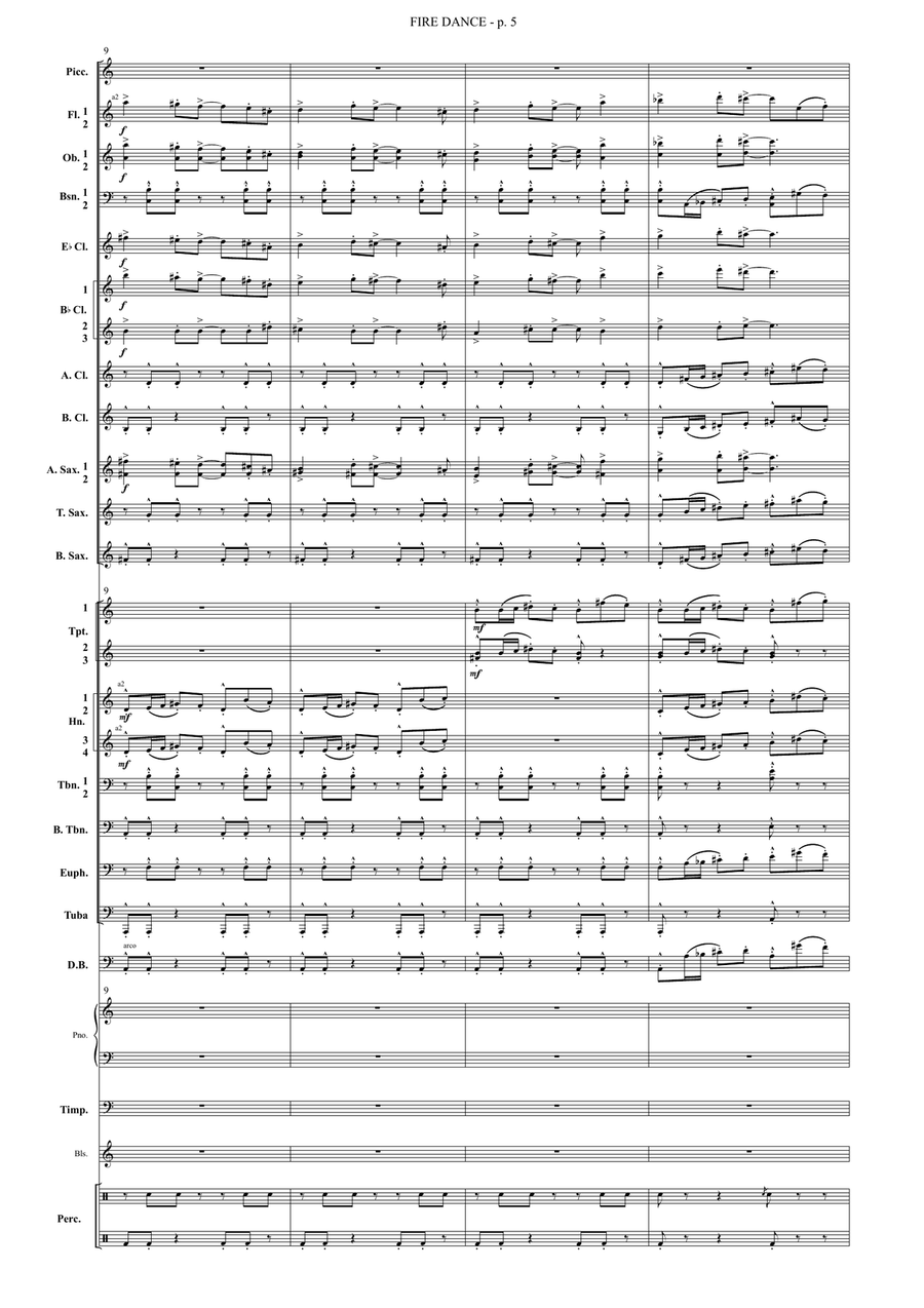 Fire Dance for Concert Band Concert Band scores gallery preview page 5