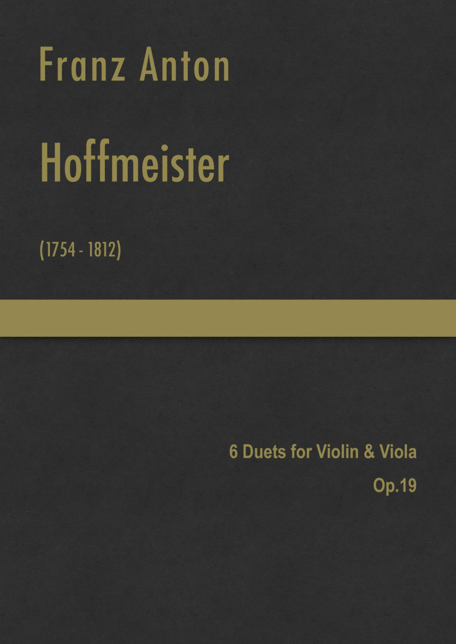Hoffmeister - 6 Duets for Violin & Viola, Op.19 String Duet scores gallery preview page 1
