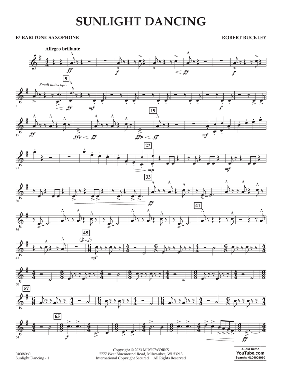 Sunlight Dancing - Eb Baritone Saxophone