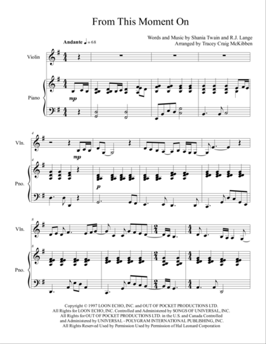 From This Moment On From This Moment On Violin Solo scores gallery preview page 2