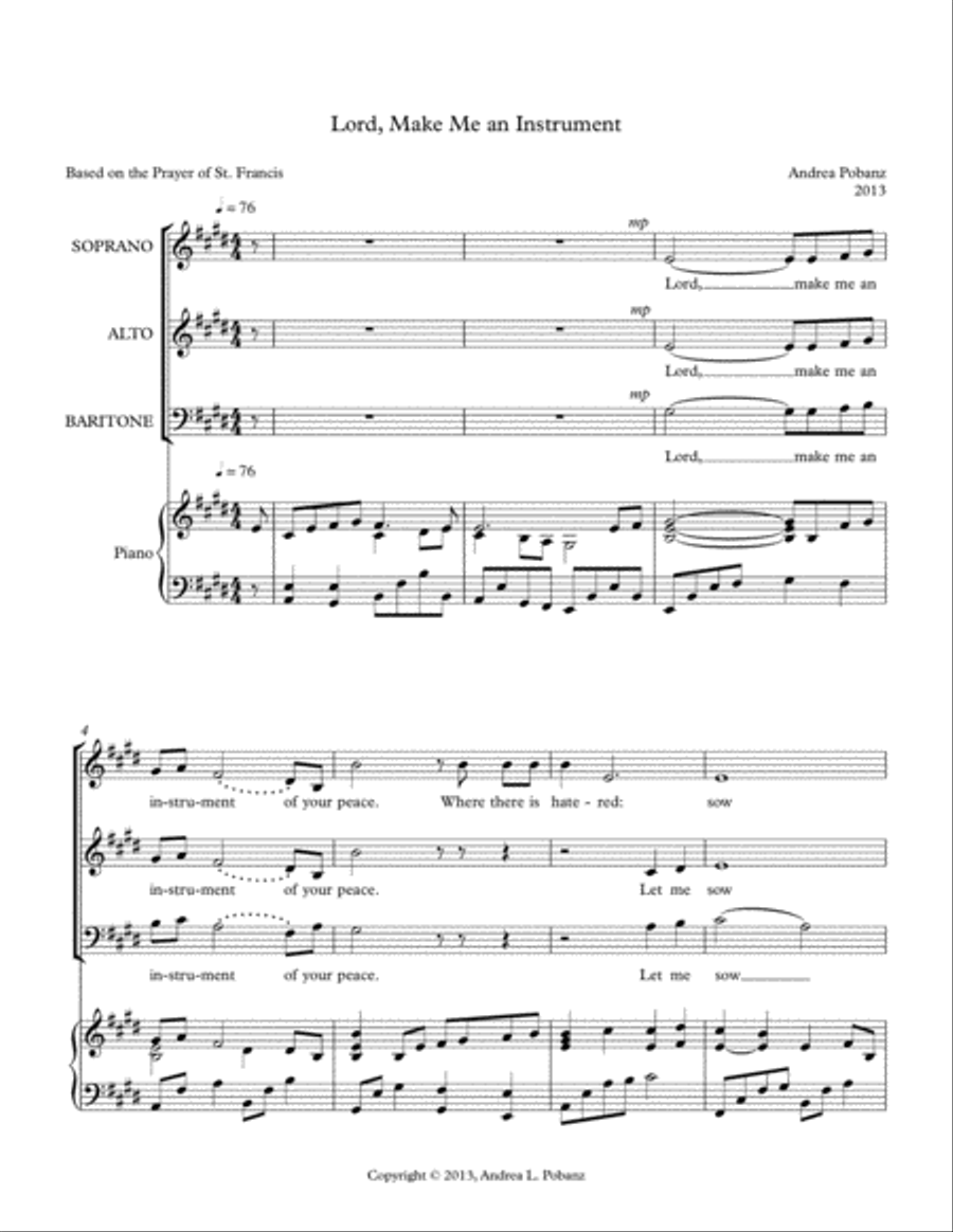 Lord, Make Me an Instrument 3-Part scores gallery preview page 1