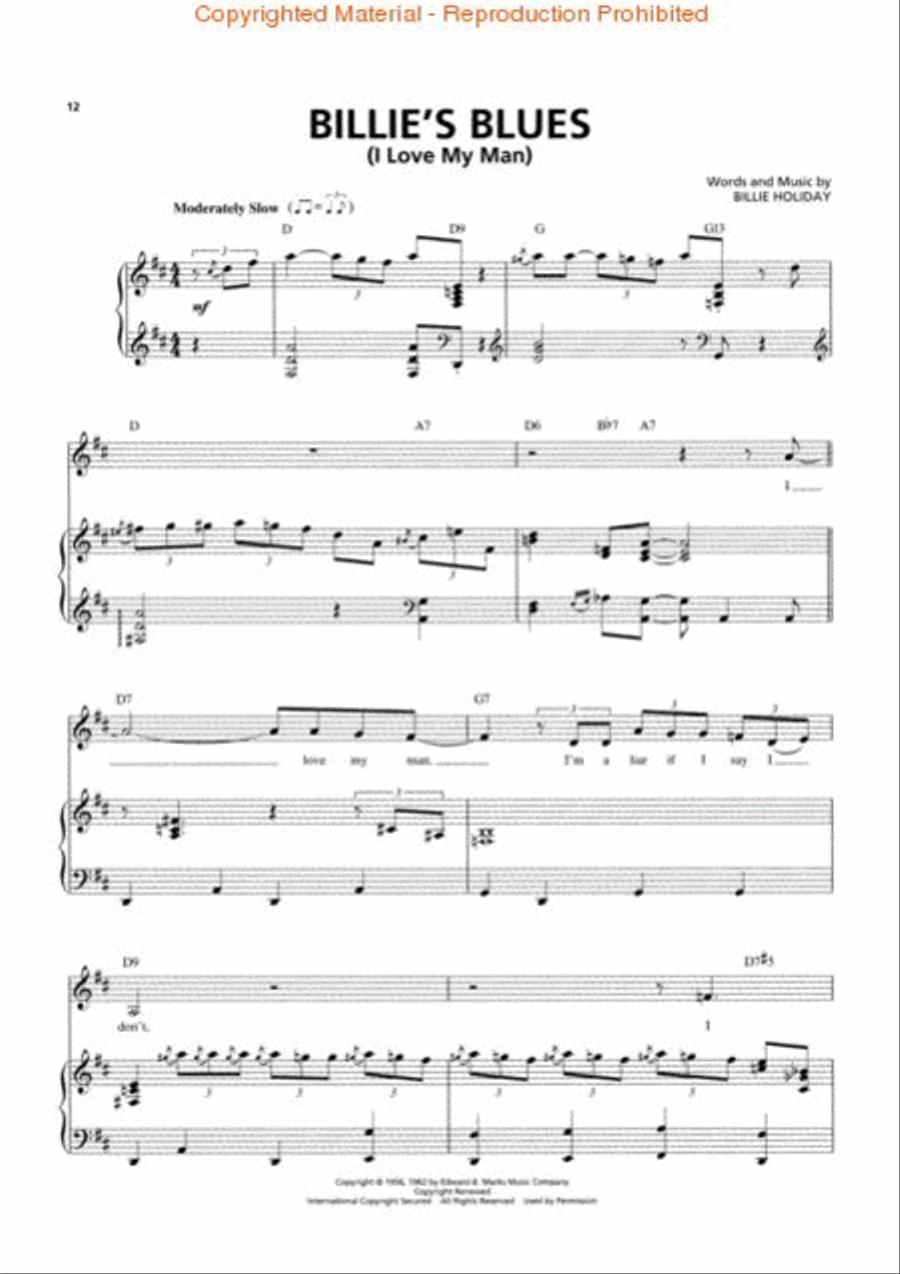 Billie Holiday – Original Keys for Singers Voice scores gallery preview page 3