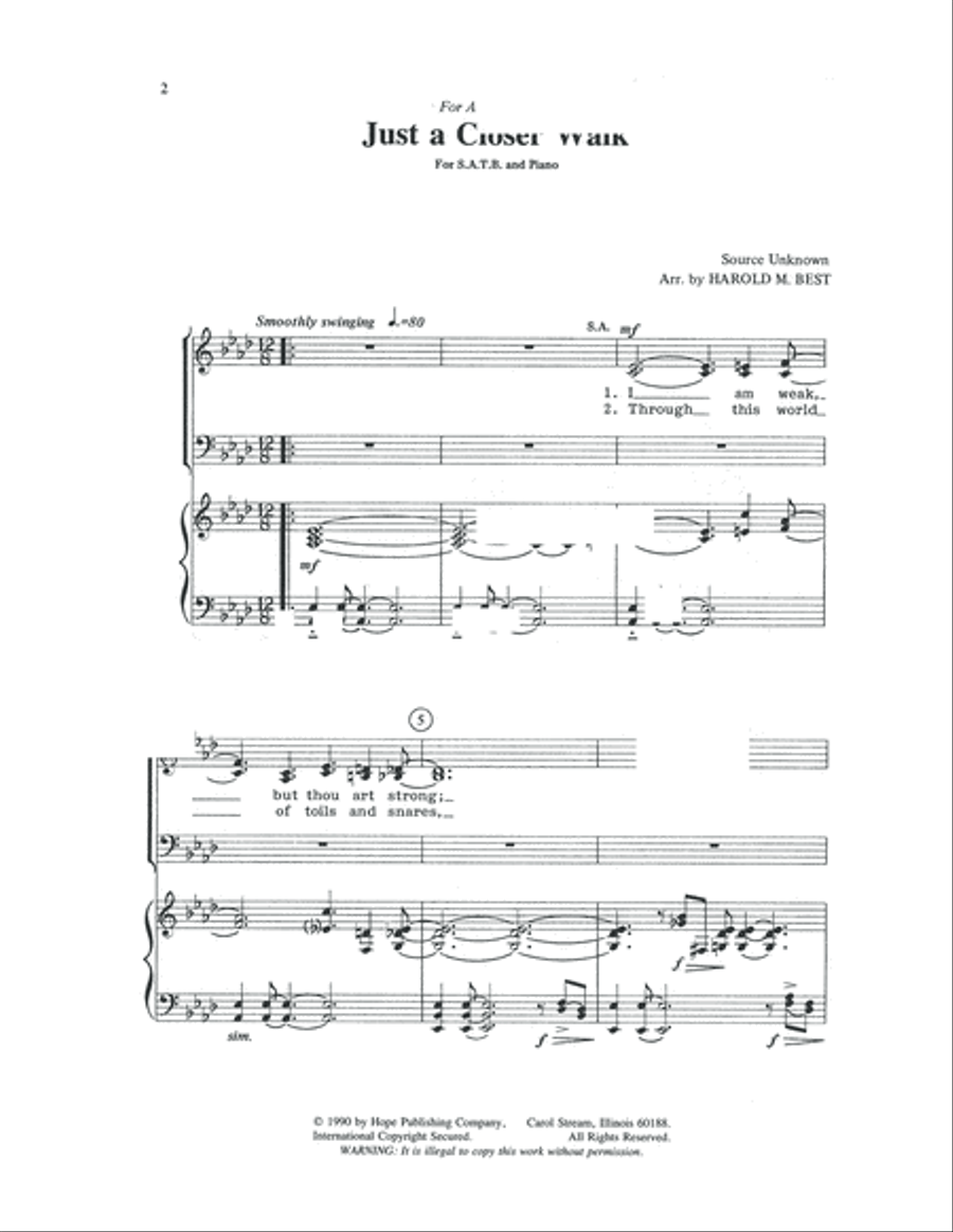Just a Closer Walk Just a Closer Walk Choir scores gallery preview page 2