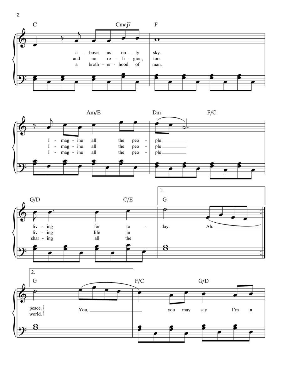 Imagine Easy Piano scores gallery preview page 2