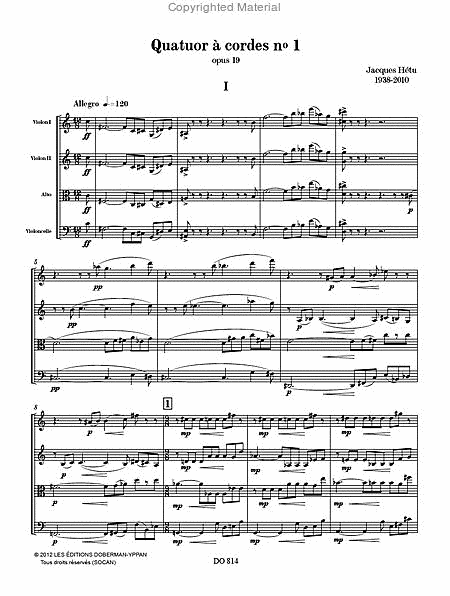 Quatuor a cordes no 1, opus 19
