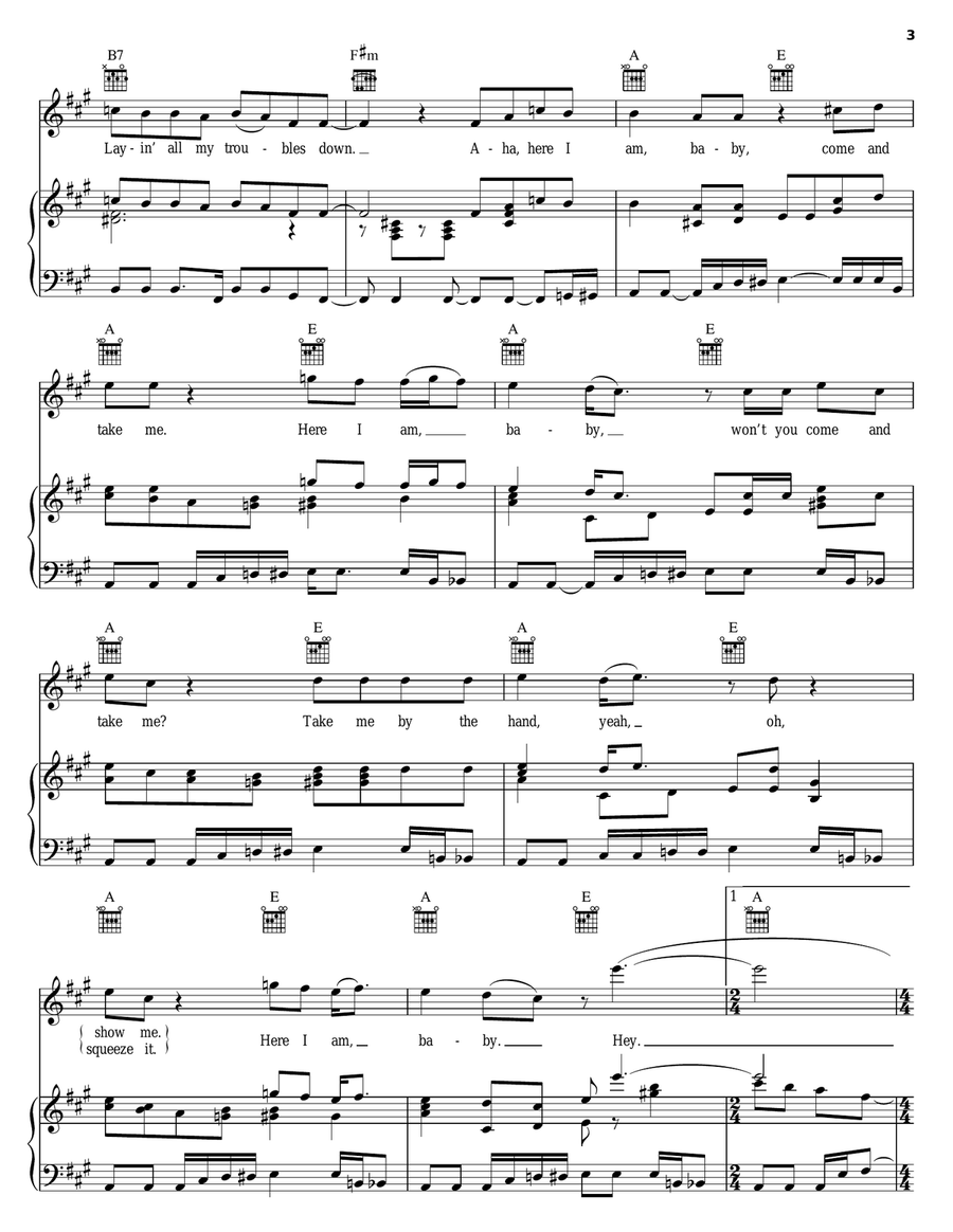 Here I Am, Come And Take Me Piano, Vocal, Guitar scores gallery preview page 3
