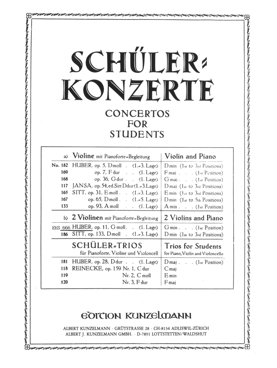 Student Concerto in g minor ,Op. 11